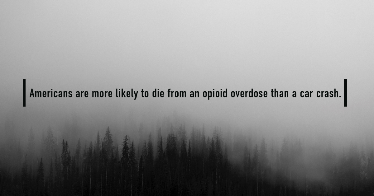 Americans are more likely to die from an opioid overdose than a car crash.